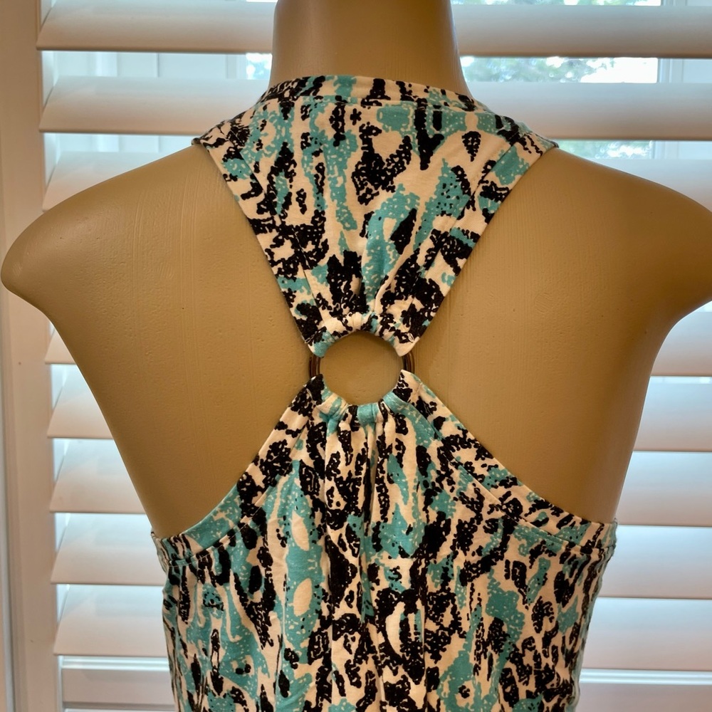G By Guess Turquoise Black Animal Print High Low Stretchy Racer Back
Dress XL - Picture 4 of 10